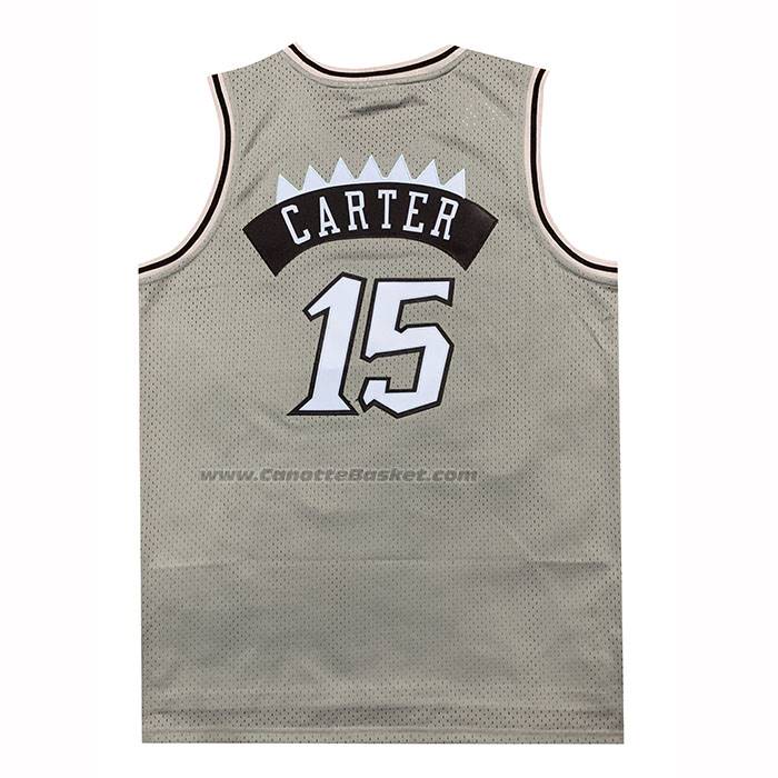 Maglia Toronto Raptors Vince Carter No 15 Mitchell & Ness 1998-99 Grigio